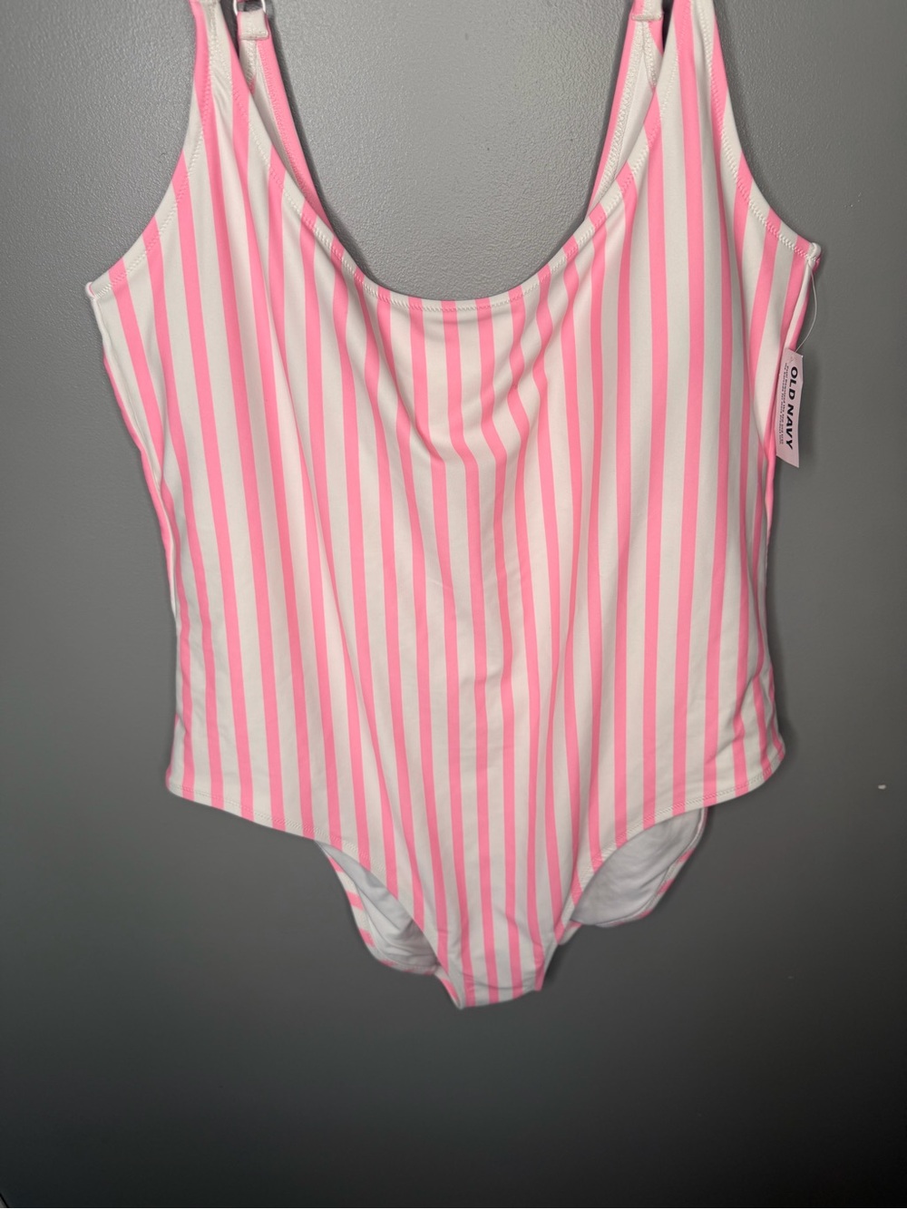 NWT Old Navy One Piece Pink Stripe Swimsuit - Picture 5 of 13